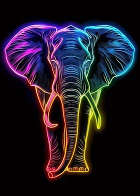 Elephant Neon Animal