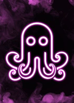 Octopus Neon Pink Light
