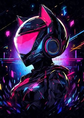 Cyber Cat Biker Girl