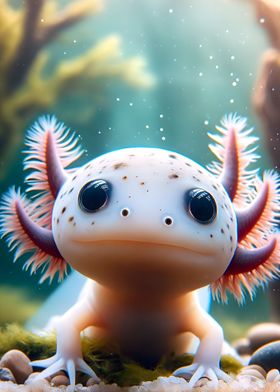 Cute Axolotl Salamander