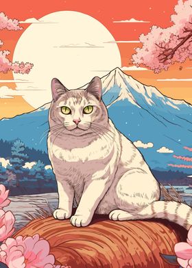 Cat Japanese Landscape