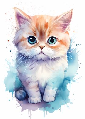 Cat in Watercolor