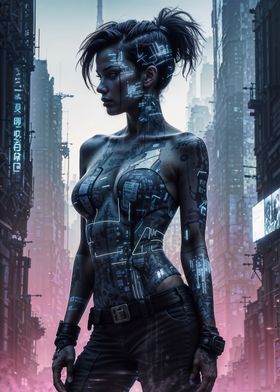 Sexy Cyberpunk Woman