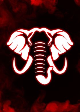 Elephant Red Neon Light