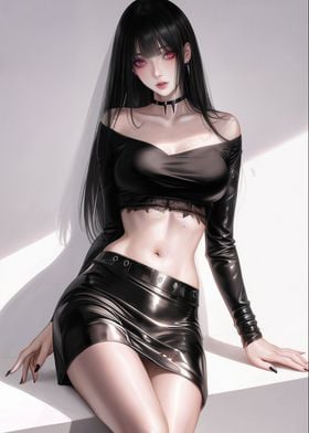 Goth Anime Girl WAIFU CUTE