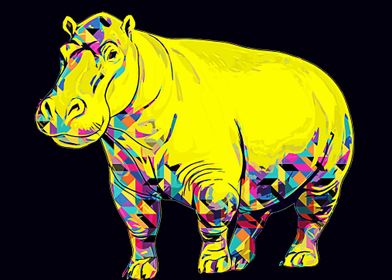 Hippopotamus pop art 