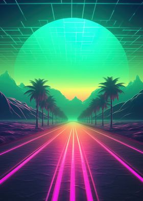 Abstract Synthwave Dreams