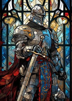 Stained glass knight