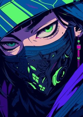 Cyberpunk Ninja Girl