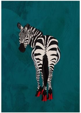 Zebra Wearing Heels