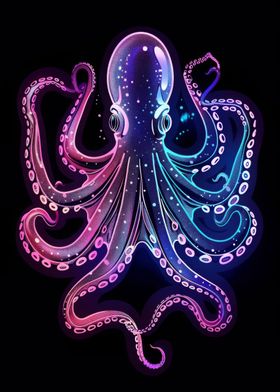 Octopus Animal Neon