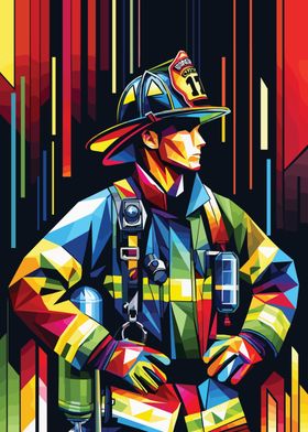 Firefighter wpap pop art