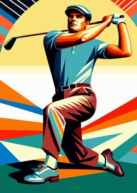 golfer wpap pop art