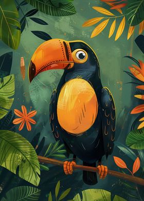 Colorful and Cute Toucan