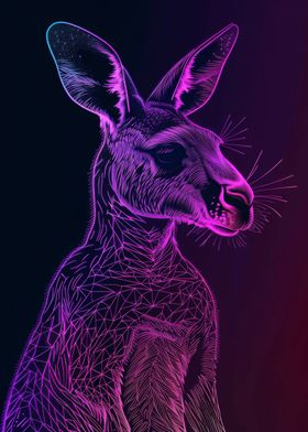 Kangaroo Animal Neon