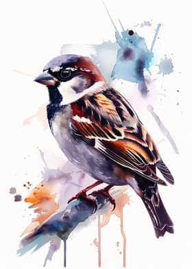 Sparrow Watercolor