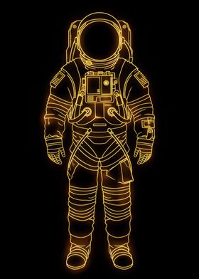 Astronaut Golden Neon