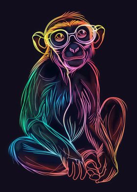 Monkey Animal Neon