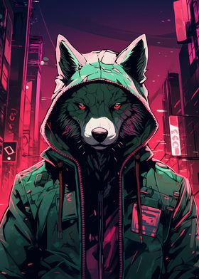 Cyberpunk Wolf