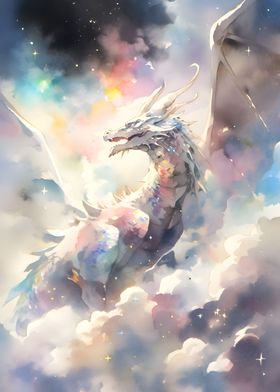 Majestic Dragon In Clouds