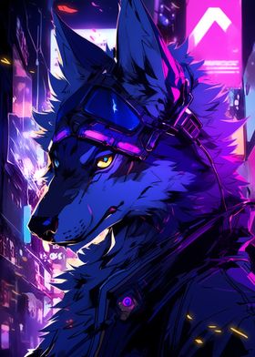 Cyberpunk Wolf