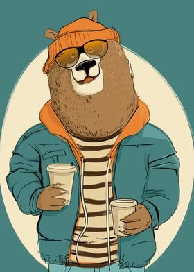 Drink Coffee To Go Bear