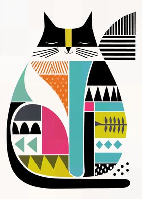 Geometric Cat Bauhaus