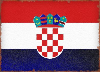croatia vintage flag 