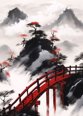 Japanese Bridge Ink Wash