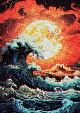 Moon Sea Waves