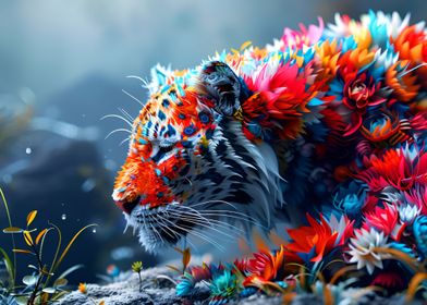 Tiger Flower Surreal Magic