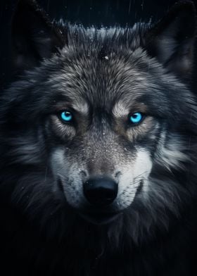 black Wolf blue eyes
