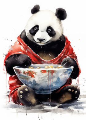 Panda Ramen Ink Wash