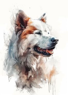 Greenland Dog Watercolor