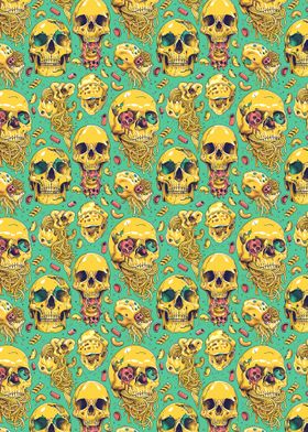 Skulls Eating Spaghetti