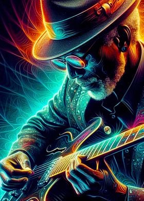 Blues Guitarist With Vibes