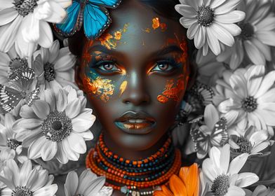 African Woman flower white
