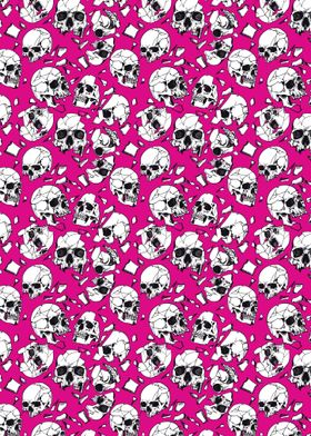 Skulls With Pieces Pink