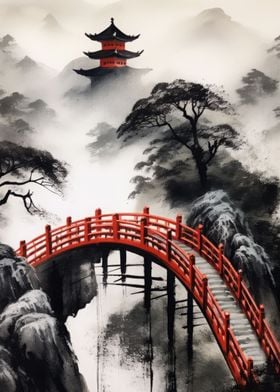 Japanese Bridge Ink Wash