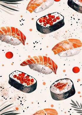 Artistic Sushi Arrangement