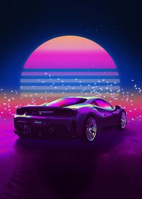 Ferrari 488 Synthwave