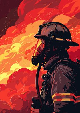 Firefighter Illustration