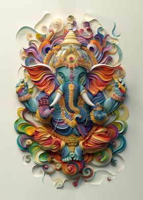 Ganesha Paper art