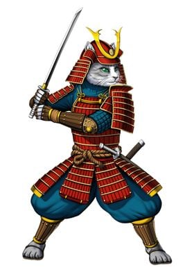 Japanese Cat Samurai Ninja