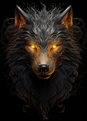 Black and Gold Wolf