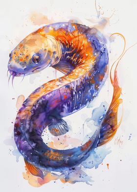 Eel Watercolor