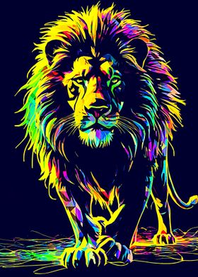 Lion pop art 