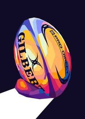 Rugby Ball In Pop Art
