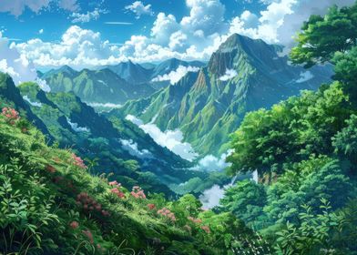 Fantasy mountain Landscape