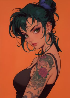 Inked Anime Girl WAIFU 